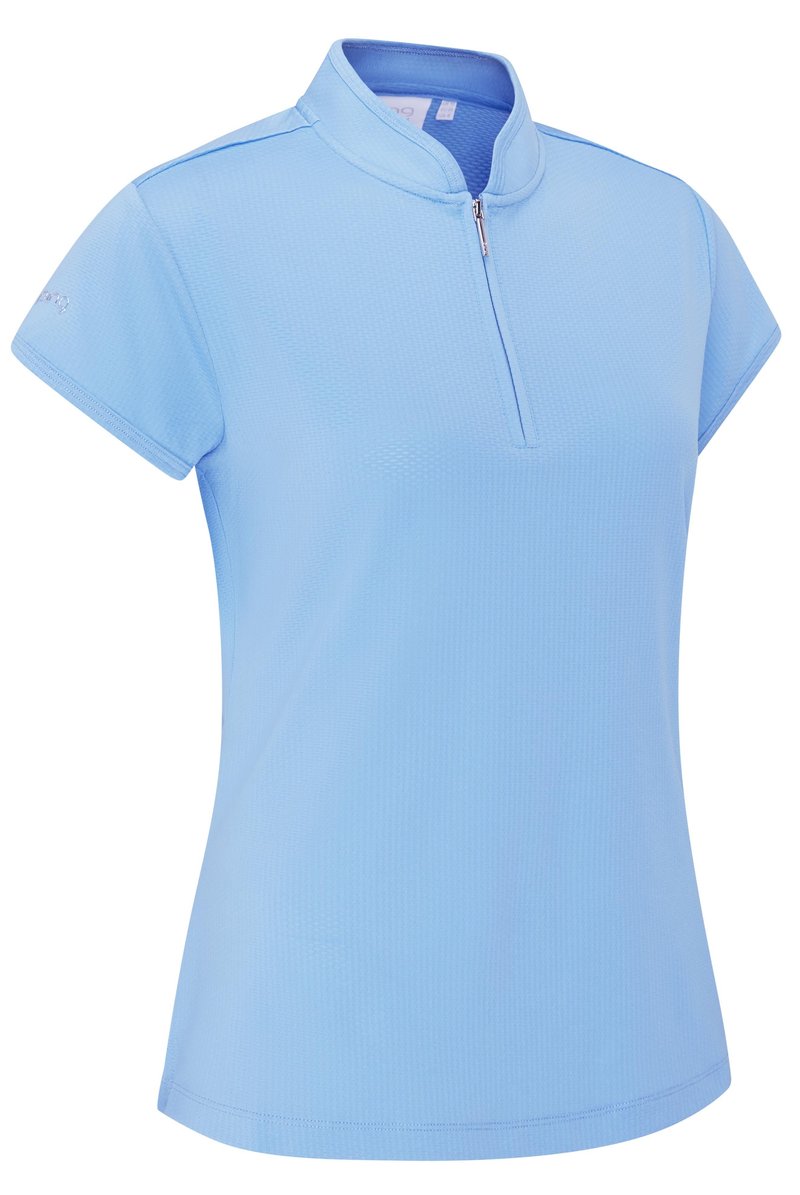PING Evetta Jacquard women's polo, infinity blue