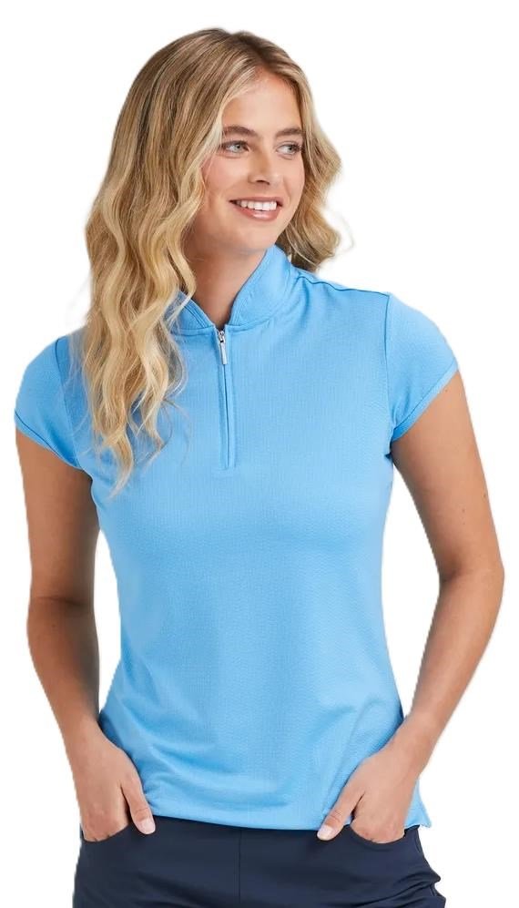 PING Evetta Jacquard women's polo, infinity blue