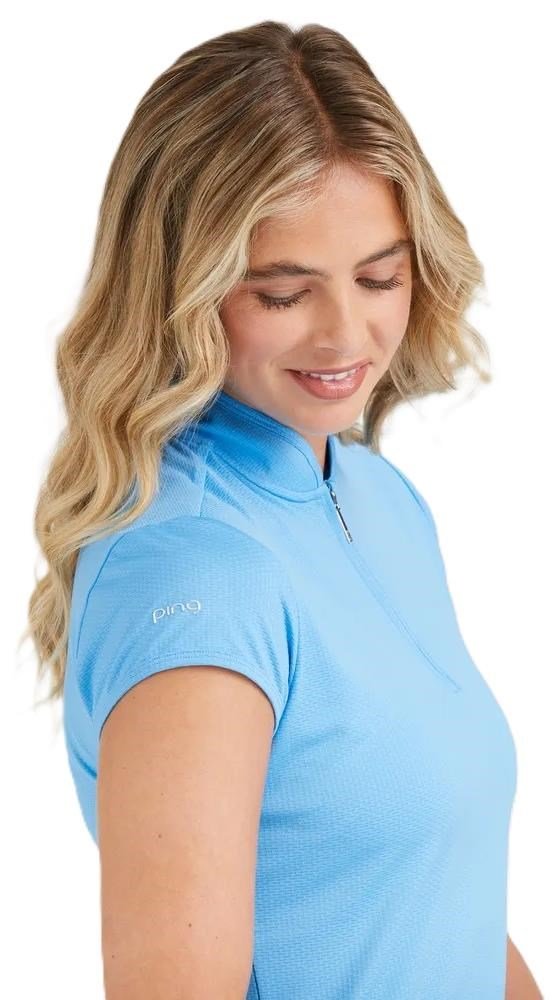 PING Evetta Jacquard women's polo, infinity blue