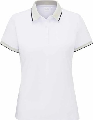 PING Viviana Tipped women's polo, white/pebble