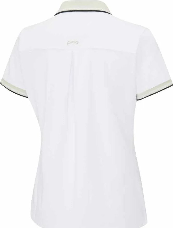 PING Viviana Tipped women's polo, white/pebble