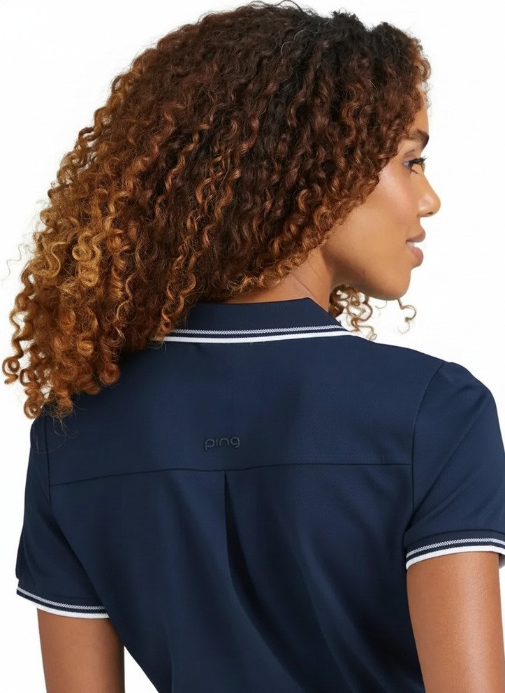 PING Viviana Tipped women's polo, navy