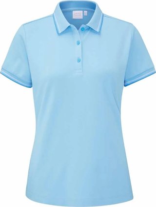 PING Viviana Tipped women's polo, baltic sea