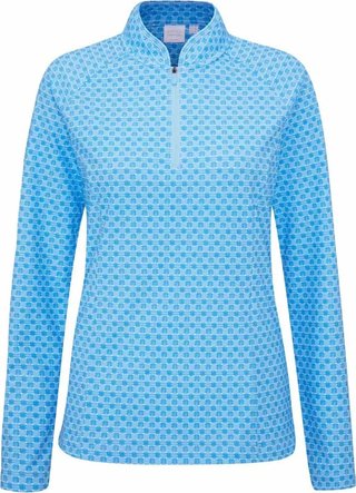 PING Arwen Printed Longsleeve women's polo, azure geo
