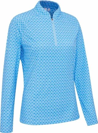 PING Arwen Printed Longsleeve women's polo, azure geo