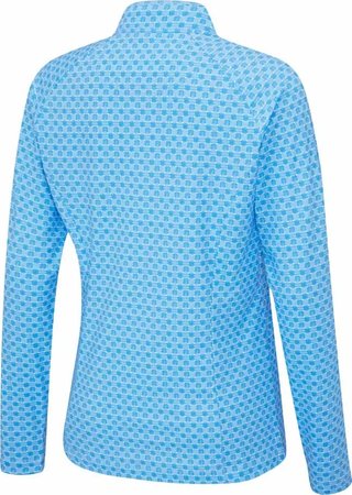 PING Arwen Printed Longsleeve women's polo, azure geo