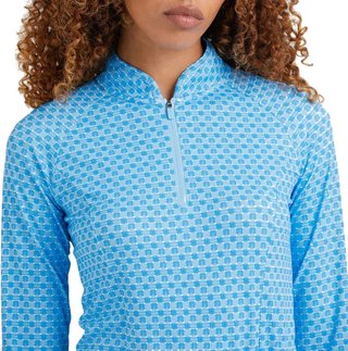 PING Arwen Printed Longsleeve women's polo, azure geo