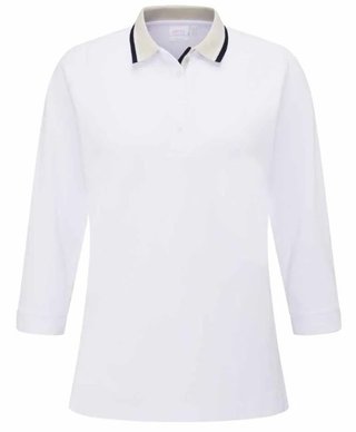 PING Alicia ladies polo, white/pebble