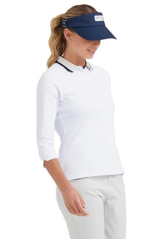PING Alicia ladies polo, white/pebble