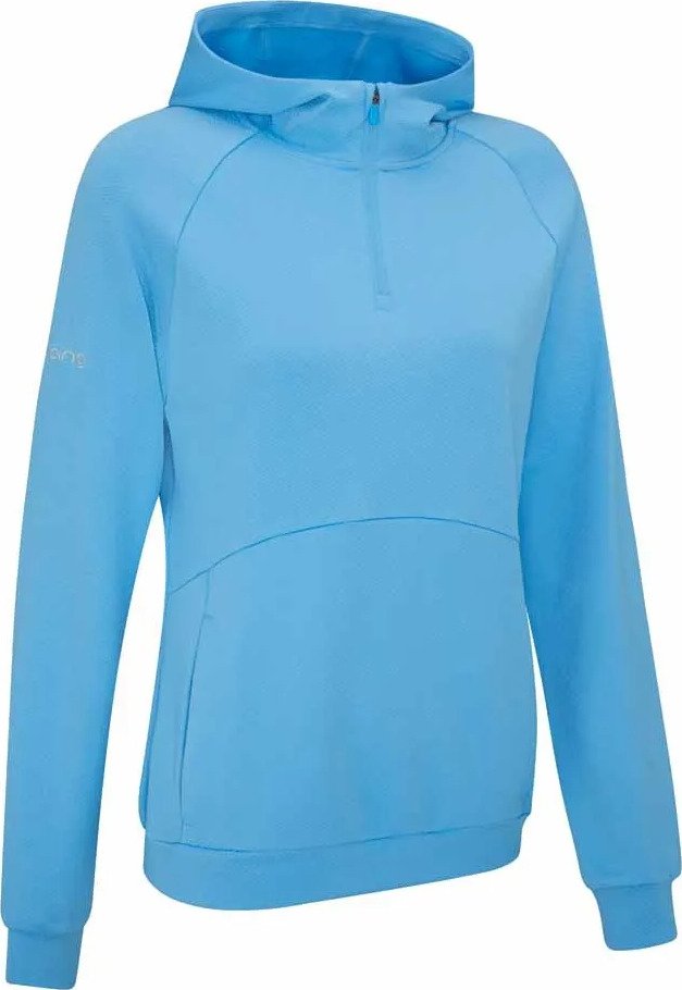 PING Rhona Textured women's hoodie, infinity blue