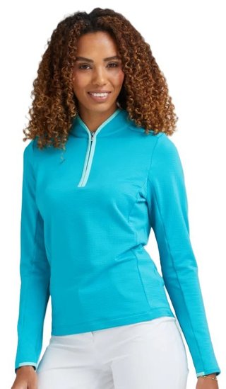 PING Abigale Fleece ladies sweatshirt, turquoise