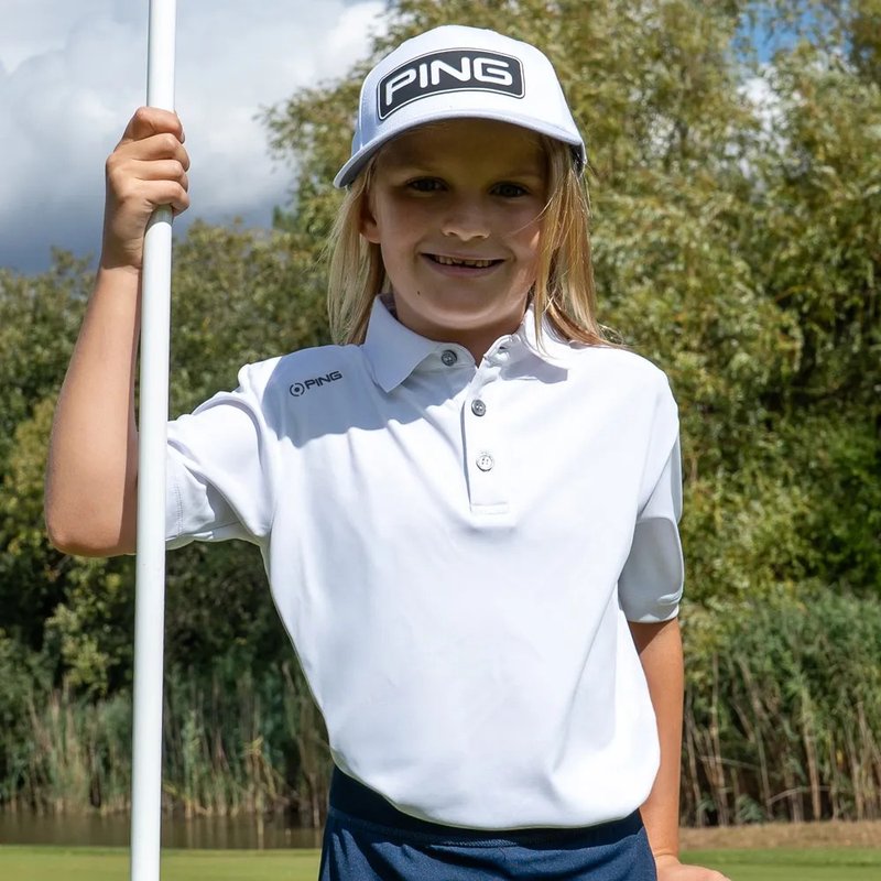 PING Lindum Junior junior polo, white