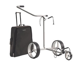JuStar Silver 3-Wheeled manual trolley, titanium silver