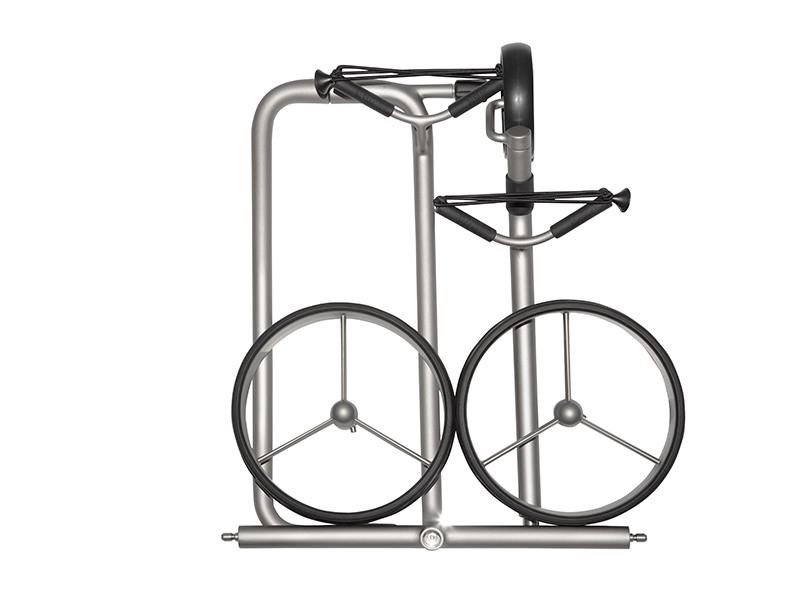 JuStar Silver 3-Wheeled manual trolley, titanium silver