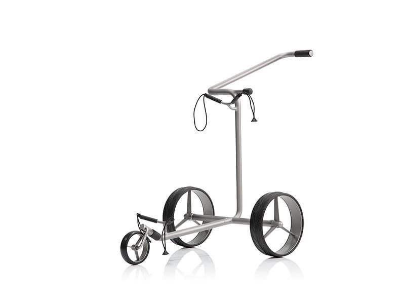 JuStar Silver 3-Wheeled manual trolley, titanium silver