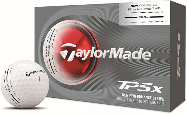 Sleeve of tour golf balls with a wide alignment stripe