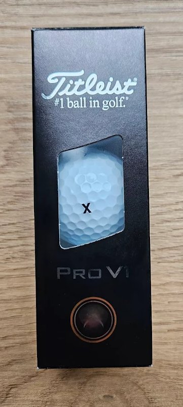 Titleist Pro V1 golf balls, text color: black, standard numbering 1-4, Text: X - 3 balls