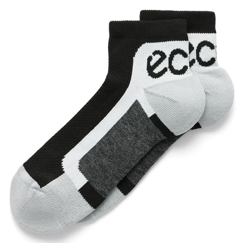Ecco Tech Sporty Ankle-Cut socks, Black/White