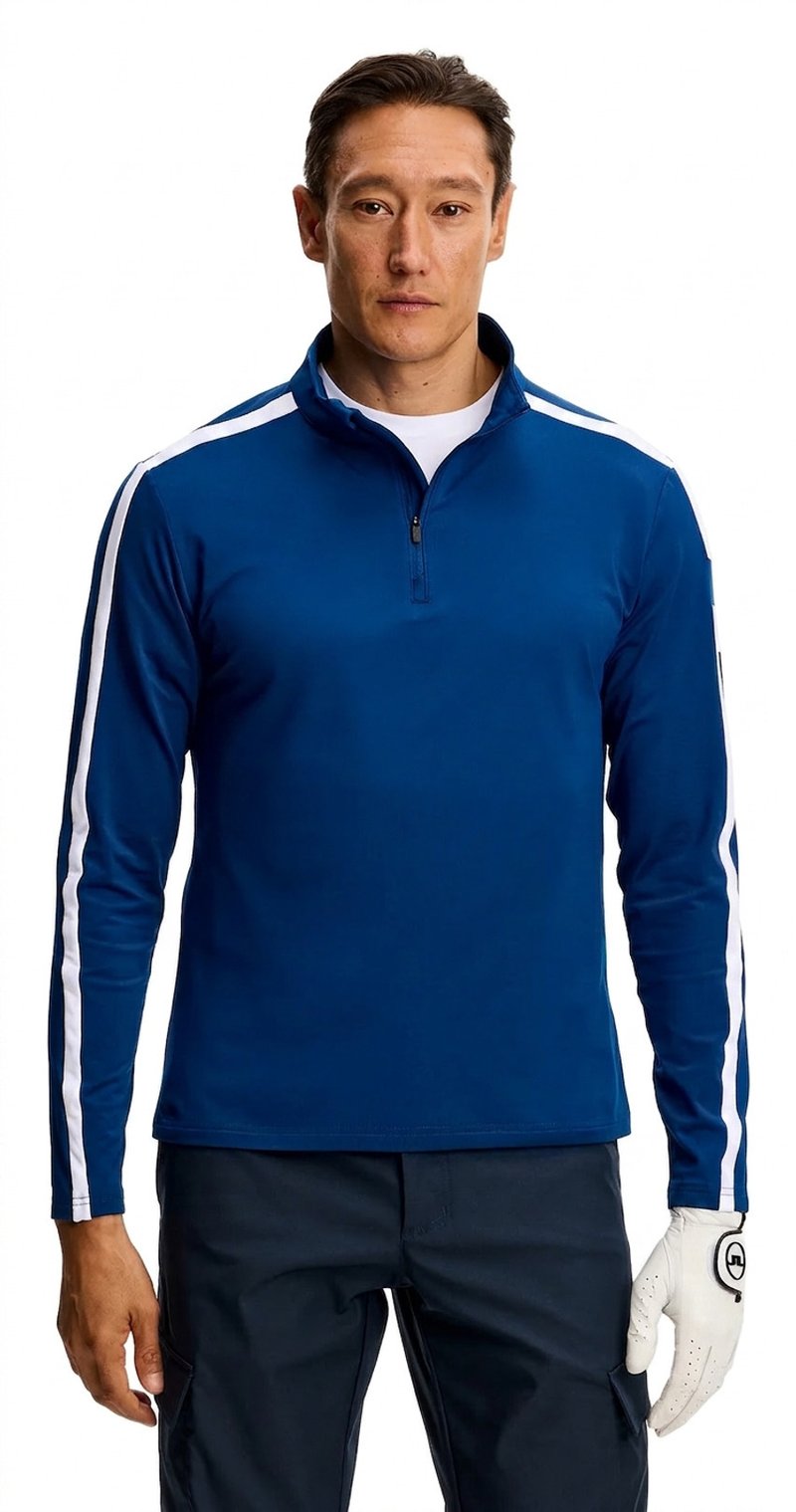 J.Lindeberg Keaton Quarter Zip men's mid layer, Estate Blue