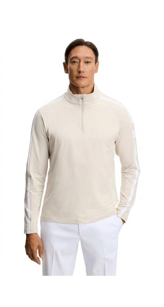 J.Lindeberg Keaton Quarter Zip men's mid layer, Moonbeam