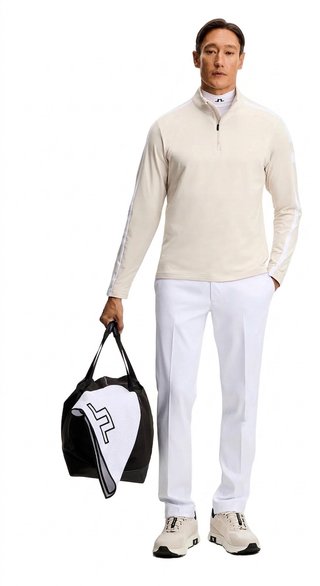 J.Lindeberg Keaton Quarter Zip men's mid layer, Moonbeam