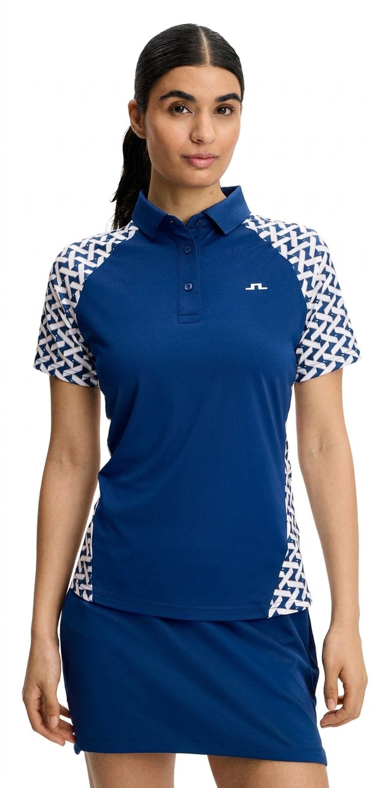 J.Lindeberg Chiara Polo women's polo, Ladder Estate White