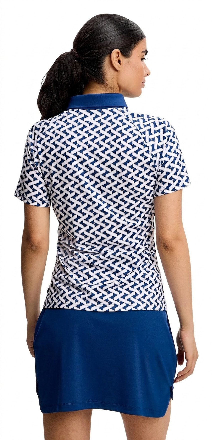 J.Lindeberg Chiara Polo women's polo, Ladder Estate White