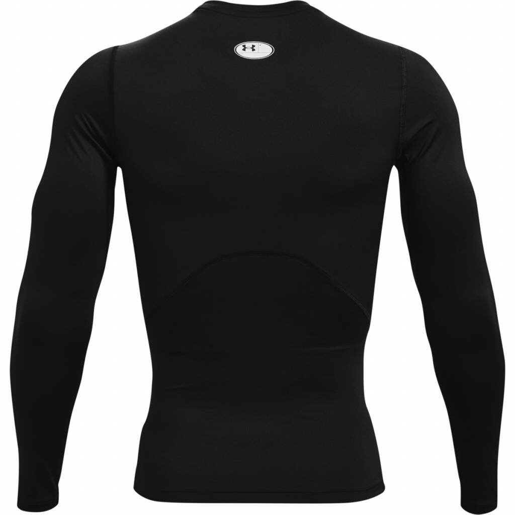 Under Armour HeatGear men's compression long sleeve shirt, black/white