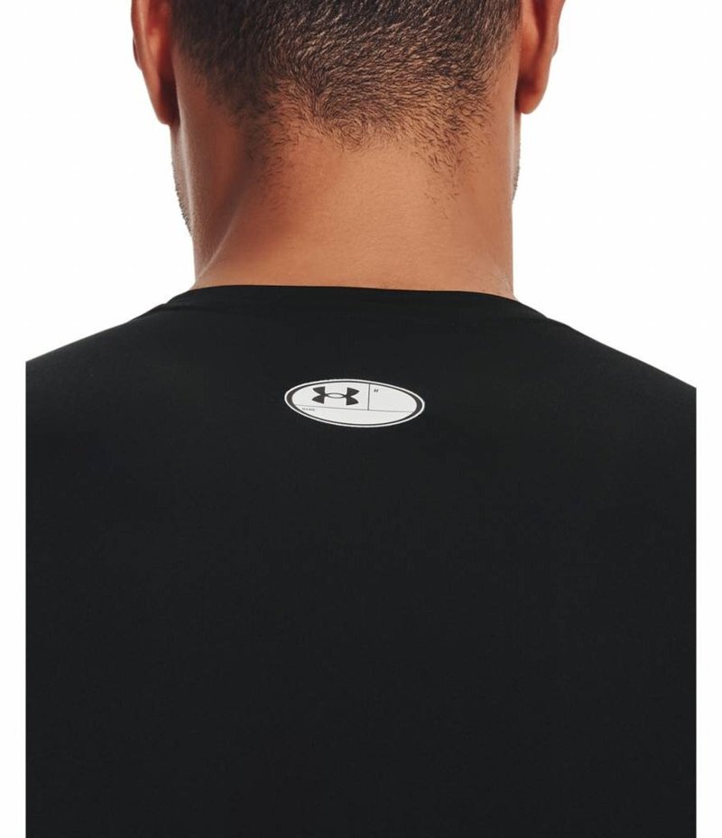 Under Armour HeatGear men's compression long sleeve shirt, black/white