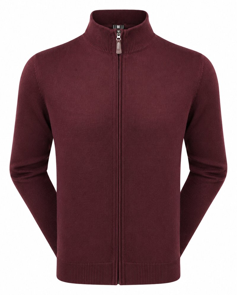 FootJoy drirelease Full-Zip Lined men's sweater, port