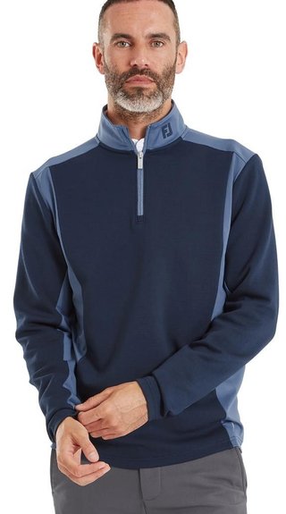 FootJoy ThermoSeries Blocked men's midlayer sweatshirt, navy/midnight