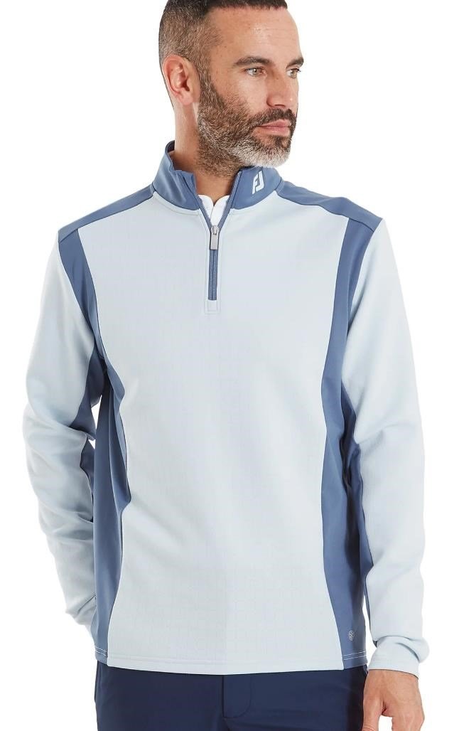 FootJoy ThermoSeries Blocked Midlayer men's sweatshirt, mist/midnight