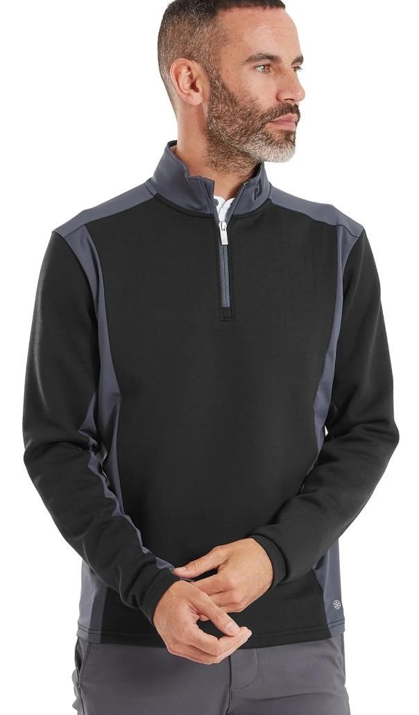 FootJoy ThermoSeries Blocked Midlayer men's sweatshirt, black/charcoal