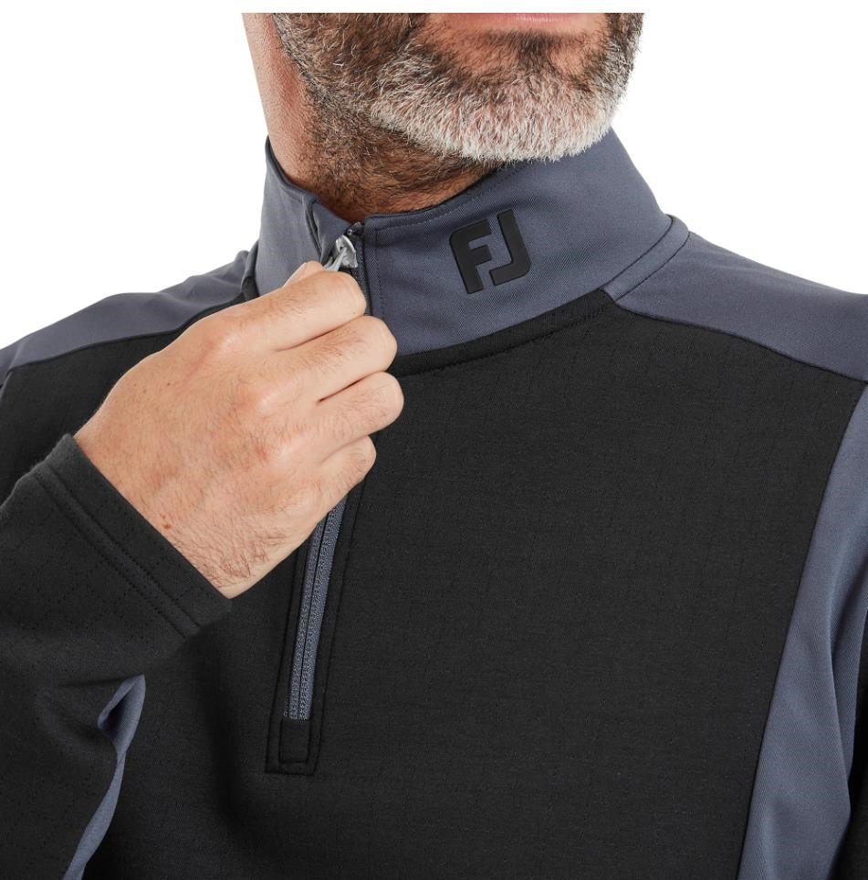 FootJoy ThermoSeries Blocked Midlayer men's sweatshirt, black/charcoal