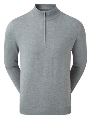 FootJoy drirelease Half-Zip Lined men's sweater, port heather grey