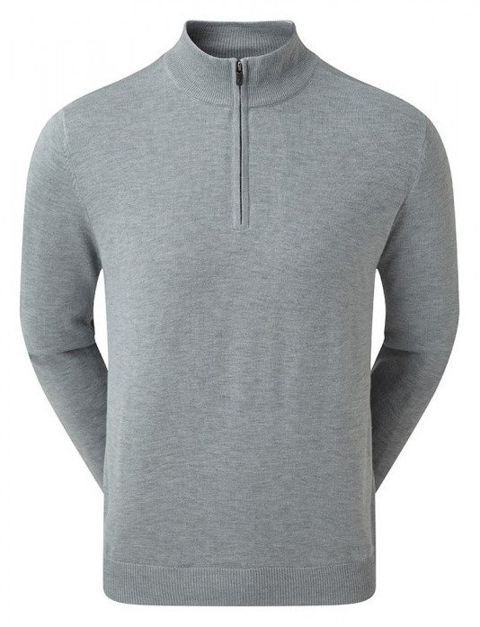 FootJoy drirelease Half-Zip Lined men's sweater, port heather grey