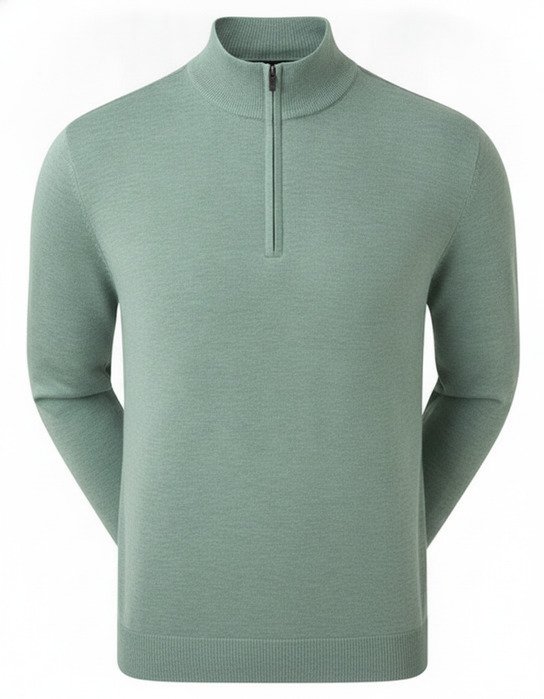 FootJoy drirelease Half-Zip Lined men's sweater, heather olive