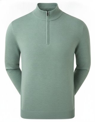 FootJoy drirelease Half-Zip Lined men's sweater, heather olive