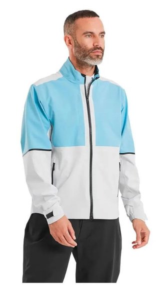FootJoy DryJoys Select LX men's jacket, Mid Blue / Oyster Grey