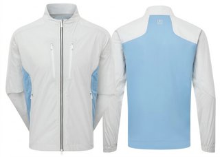 FootJoy Hydro Innovation Arcus men's jacket, oyster grey/mid blue