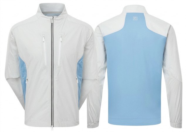 FootJoy Hydro Innovation Arcus men's jacket, oyster grey/mid blue