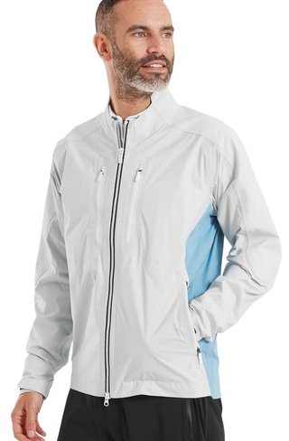 FootJoy Hydro Innovation Arcus men's jacket, oyster grey/mid blue