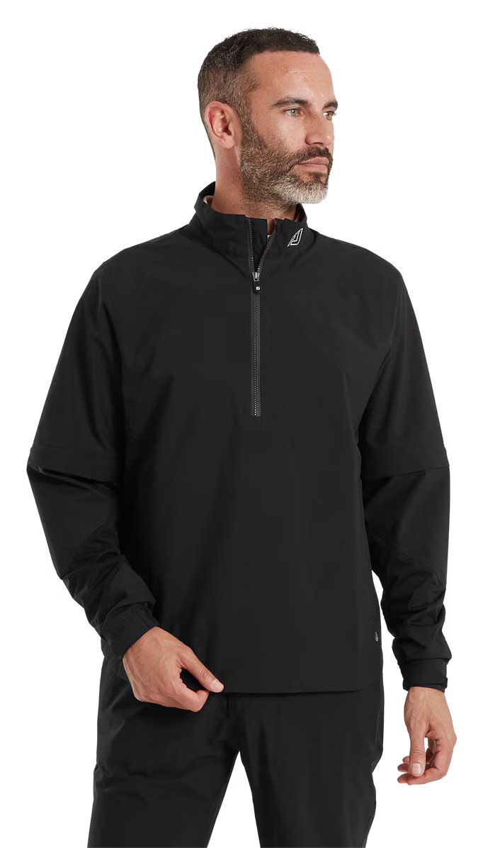 FootJoy HydroLite X Short Sleeve men's rain shirt, black