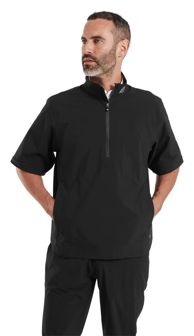 FootJoy HydroLite X Short Sleeve men's rain shirt, black