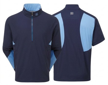 FootJoy HydroLite X Short Sleeve men's rain shirt, navy/mid blue