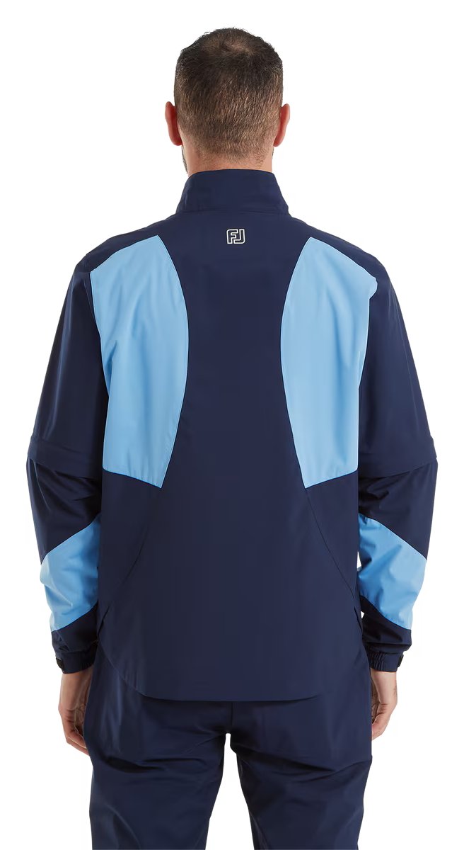 FootJoy HydroLite X Short Sleeve Rain men's shirt, navy/mid blue