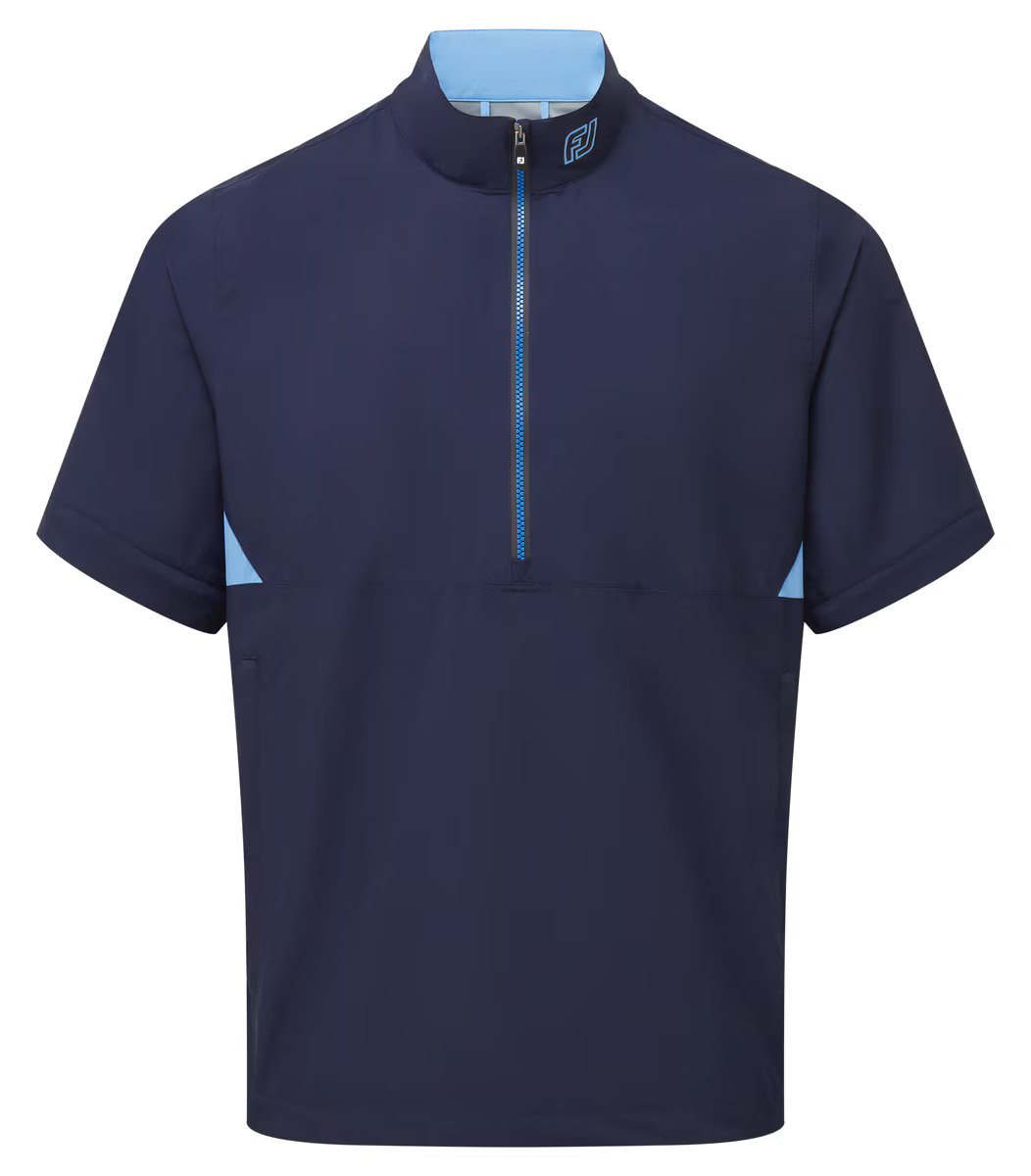 FootJoy HydroLite X Short Sleeve Rain men's shirt, navy/mid blue