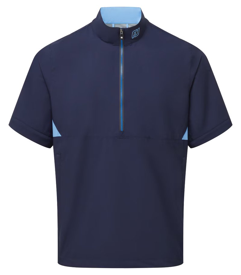 FootJoy HydroLite X Short Sleeve Rain men's shirt, navy/mid blue