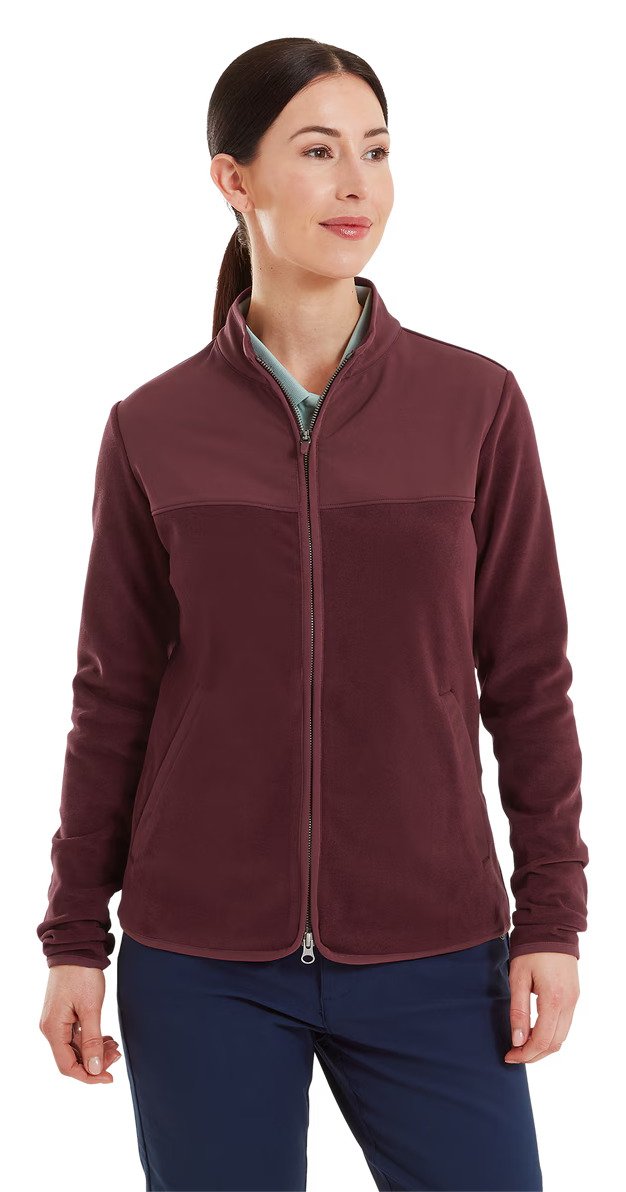 FootJoy MicroFleece Full-Zip Midlayer ladies sweatshirt, port