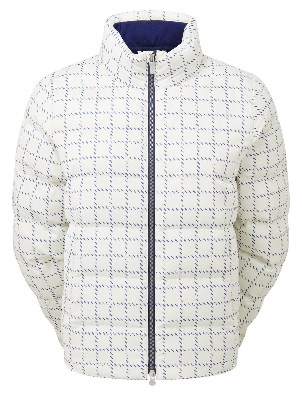 FootJoy ThermoSeries Insulated ladies jacket, off white/navy distressed plaid